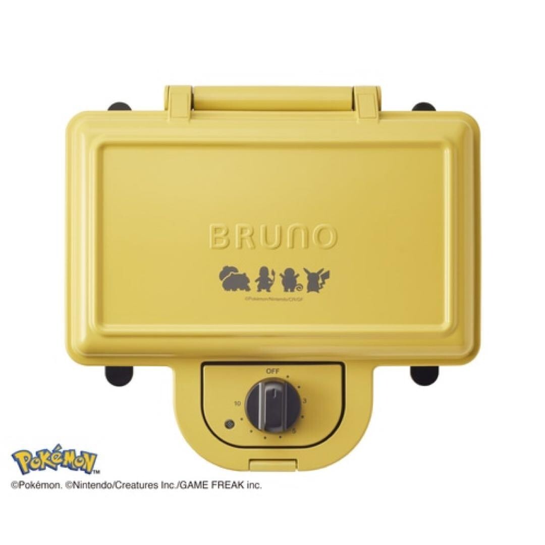 Pokemon x BRUNO Hot Sandwich Maker Double Yellow Pikachu &Kanto