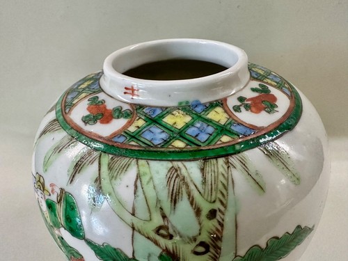 Antique Chinese Famille Verte Porcelain Ginger Jar - Picture 5 of 8