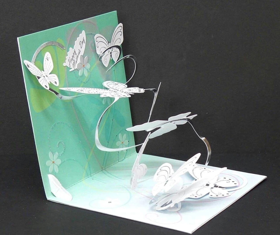 Any Occasion Greeting Card 3D Pop Up Floating Butterflies Treasures - Image 2 of 4