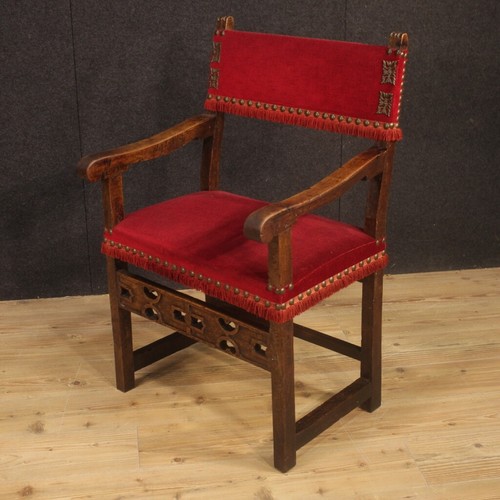 Antique armchair furniture in walnut wood 800 19th century chair living room - Picture 7 of 12