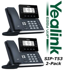 2 Yealink SIP-T53 Dual Port Gigabit Ethernet Prime Business Phone HD Voice Entry