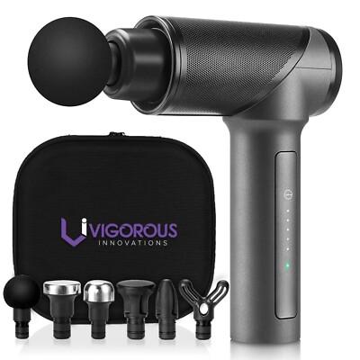 Gray VI Pro Sport Handheld Percussion Massager- 6 Pro Attachments Included,Gift