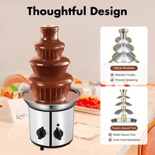 4 Tier Stainless Steel Luxury Hot Chocolate Cream Fondue Fountain Party Wedding