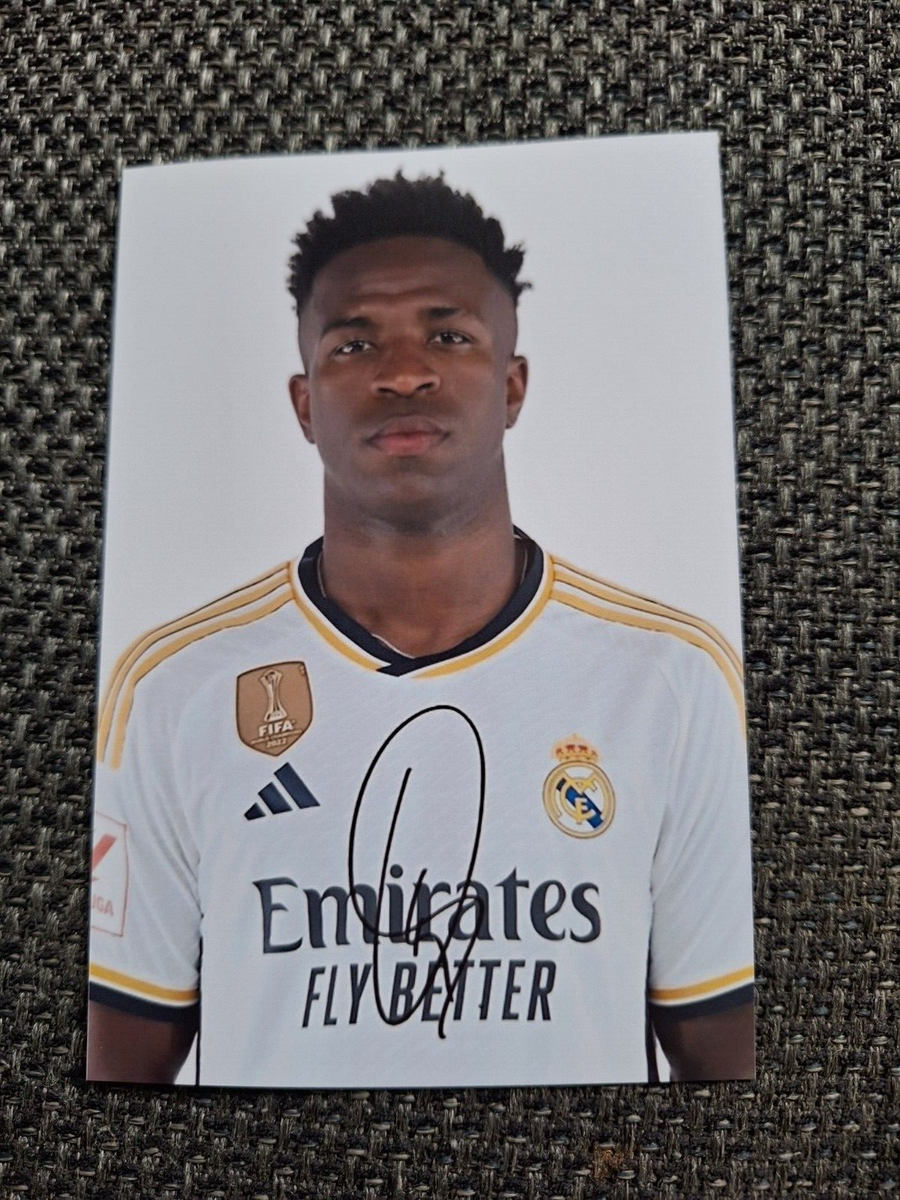 Photo Signée Vinicius Jr Real Madrid - Format 16x12 - Certificat D'authenticité Officiel - Brésil