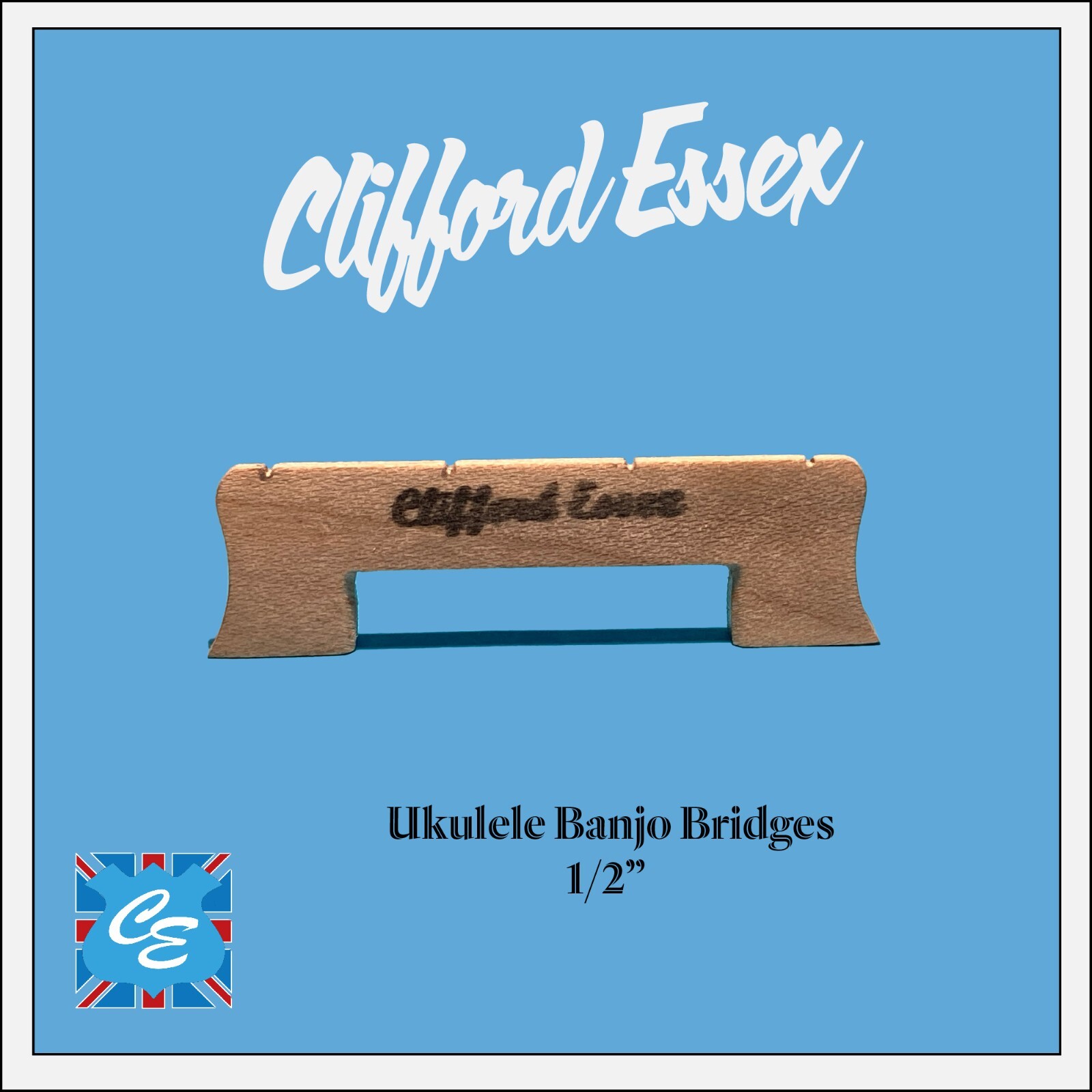 UKULELEBANJO MAPLE BRIDGES. CLIFFORD ESSEX. 1/2" OR 5/8". FIT THE BEST