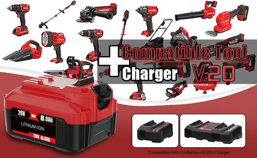1~9 PCS For Craftsman V20 20 Volt MAX Li-ion Battery CMCB204 CMCB202 CMCB205 new - Picture 4 of 18