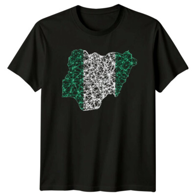 Nigeria Map Landmark Travel Herren T-Shirt Damen Tee Grafik Oberteil Unisex
