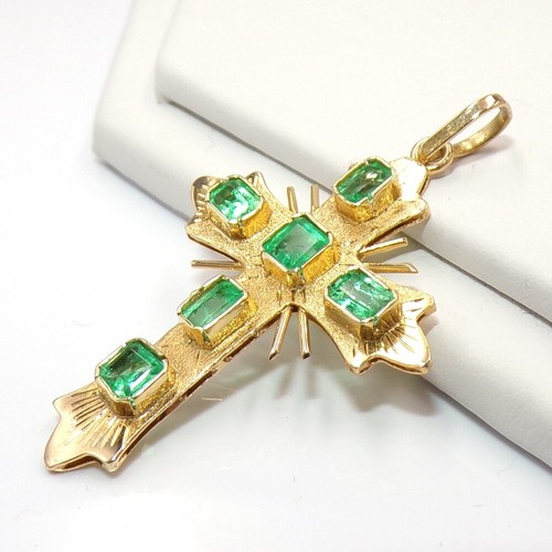 Colombian Emerald Cross Pendant LJL3 