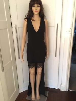 New Long/maxi black Dress , short front, Long Back Dress Size 10 | eBay UK
