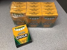 12 Boxes Crayola Anti Dust White Chalk An-Du-Septic 1402 12 sticks/ box