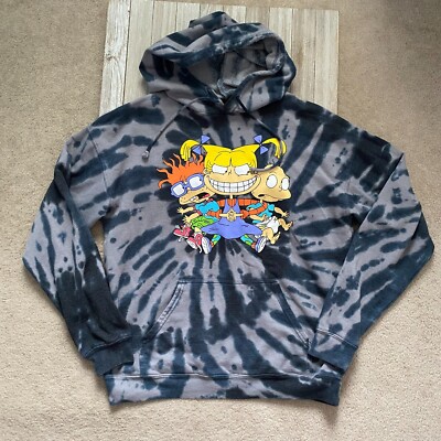 Nickelodeon M Rugrats Chuckie Angelica Tommy Tie Dye Hoodie Sweatshirt 90s Y2K