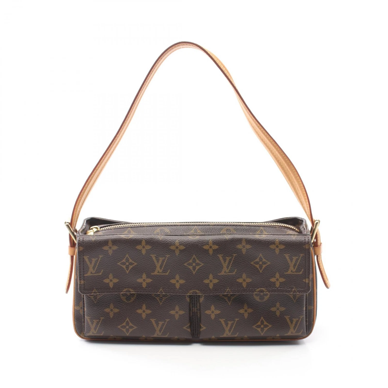LOUIS VUITTON（LV） Borsa a tracolla Louis Vuitton Vivacite MM M51164 Monogram pelle marrone usata LV