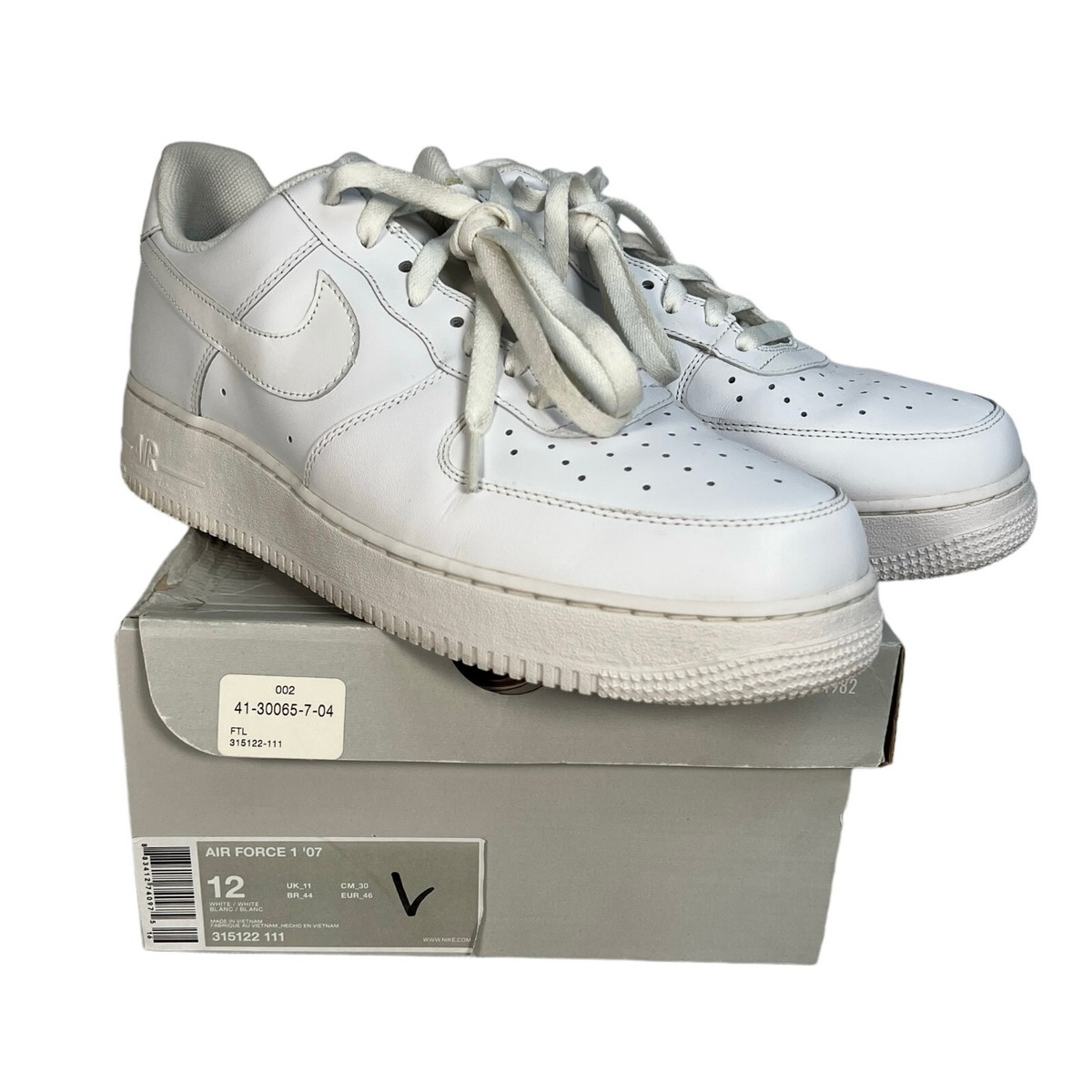 Vintage Nike Air Force One *82* 07 Mens Triple White Sneakers Sz 12 Classics never goes out of style. The all-white Nike Air  main image 2