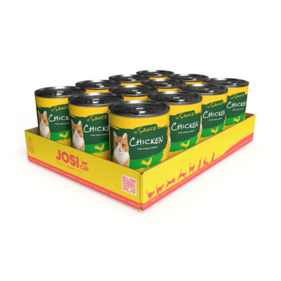 JosiCat Chicken in Sauce (12 x 415 g) | Feines Nassfutter in Sauce | mit Huhn