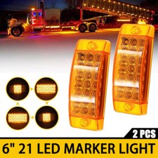 2x 6 Amber 21-led Turn Signal Light Clearance Side Marker Lights Trailer Truck 2x 6 Amber 21-led Turn Signal Light Clearance Side Marker Lights Trailer Truck