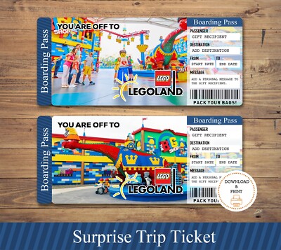 Legoland, Building Blocks Park Theme Editable Ticket, Park Theme