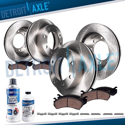 Front Rear Disc Brake Rotors Ceramic Brake Pads Kit for Dodge Ram 2500 3500 1500
