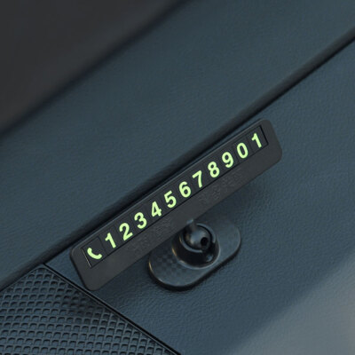 Luminous Car Temporary Parking Card Phone Number  Plate Hidden Car Accessories