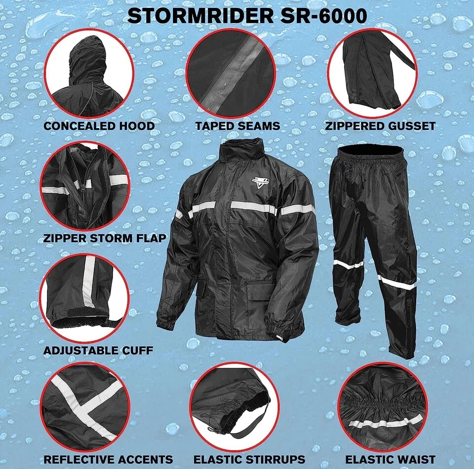 Nelson Rigg Stormrider 2-Piece Rainsuit Black X-Large Foto 3 de 4