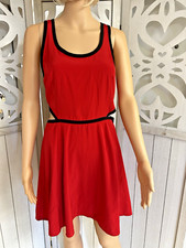 Express Red & Black Sleeveless Dress Cutout Sides Sz 10 NWT NEW
