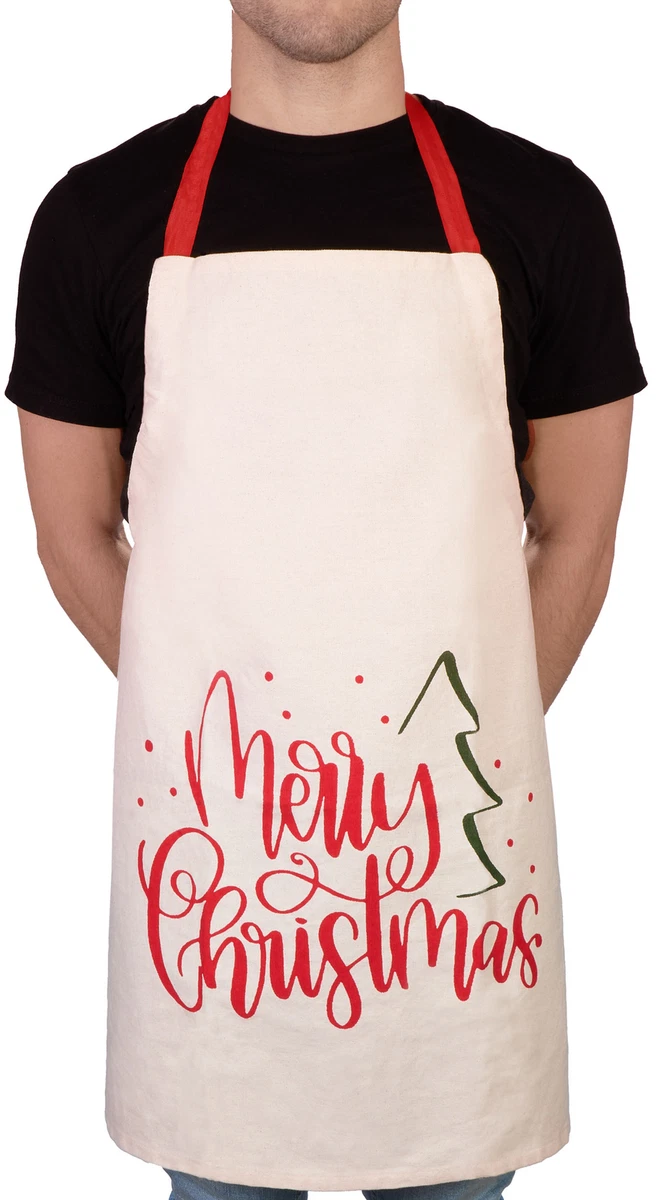 Grembiule Natalizio Per Adulti – Impermeabile Con Motivi Di Babbo Natale E Fiocchi Di Neve – Regalo Per Chef E Cuochi