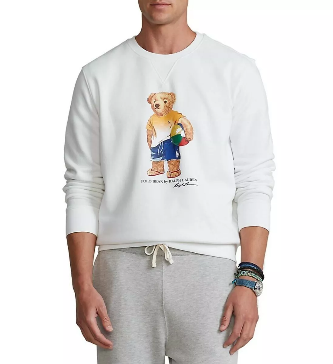 Mens polo crewneck sweatshirt sales