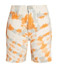 Hudson Women Orange Tie Dye Denim Cut-off Shorts W6028DDB Sz 25 USA Made