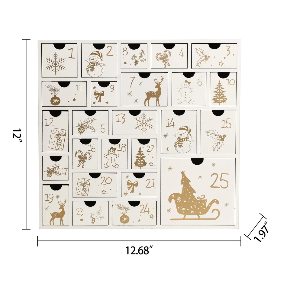 Christmas Wooden Advent Calendar With 25 Large Drawers Countdown To Christmas De Foto 2 de 4