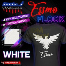 White Flock Heat Transfer Vinyl HTV T-Shirt 20" Roll Iron On Heat Press DF02