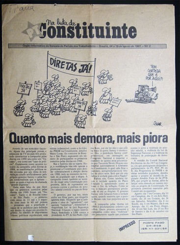 1987 BRASILIA BRAZIL GOVERNMENT REFORM CONSTITUTION WORKER'S PARTY CONSTITUENTE