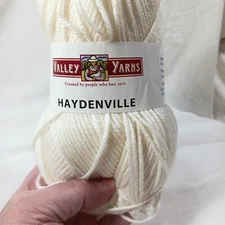 Valley Yarns Haydenville Natural White #2 Merino Wool Acrylic 1 Skein 100g NEW