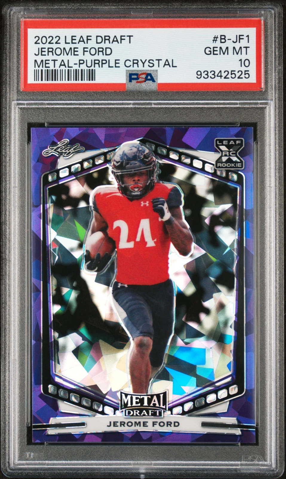 Jerome Ford Leaf Draft Metal #BJF1 Purple Crystal
