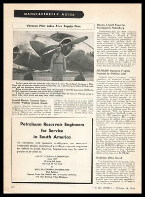 1946 Frederick Mack MIlls Pilot Photo Alice Texas Oil & Gas Pipe Supply Print Ad