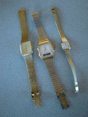 RS0919-183: 3 Armbanduhren goldfarben teils Quartz u.a Seiko / Citizen 