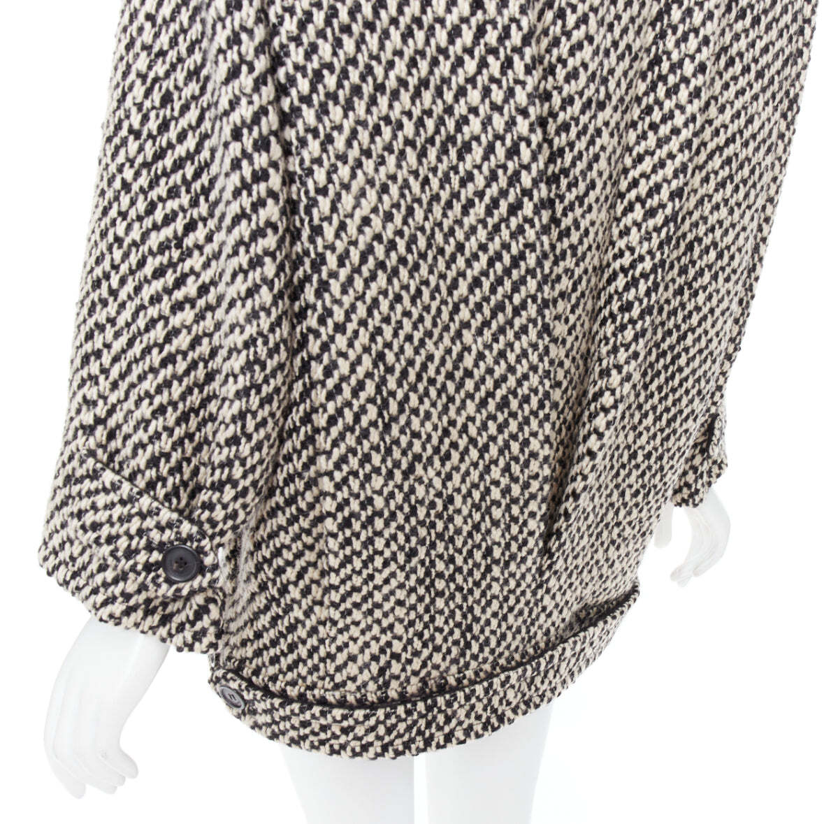 Cappotto oversize SAINT LAURENT 2022 Runway grigio tweed power spalla FR42 XL