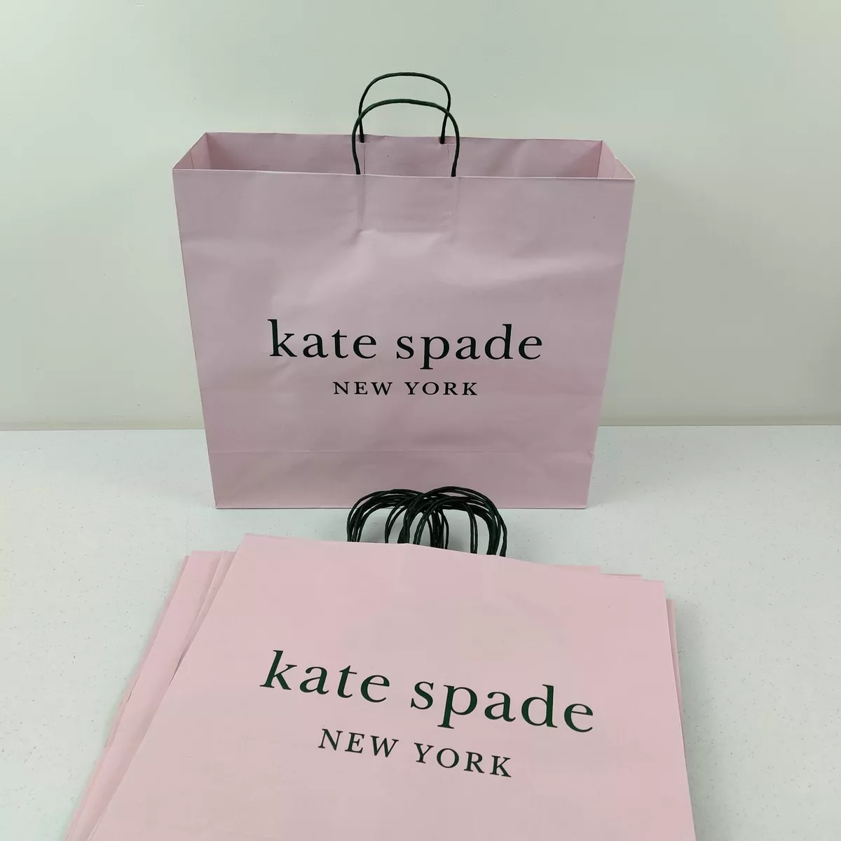 10 Kate Spade New York Outlet Shopping Paper Gift Bags Pink 17 x 16 x 6 Large
