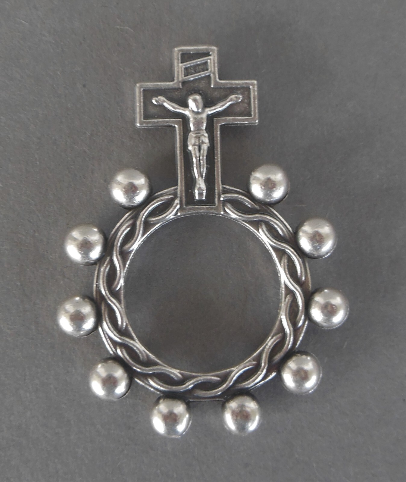 Gebetsring Fingerrosenkranz mit Kreuz 1 Stück Metall G ROS BASCO