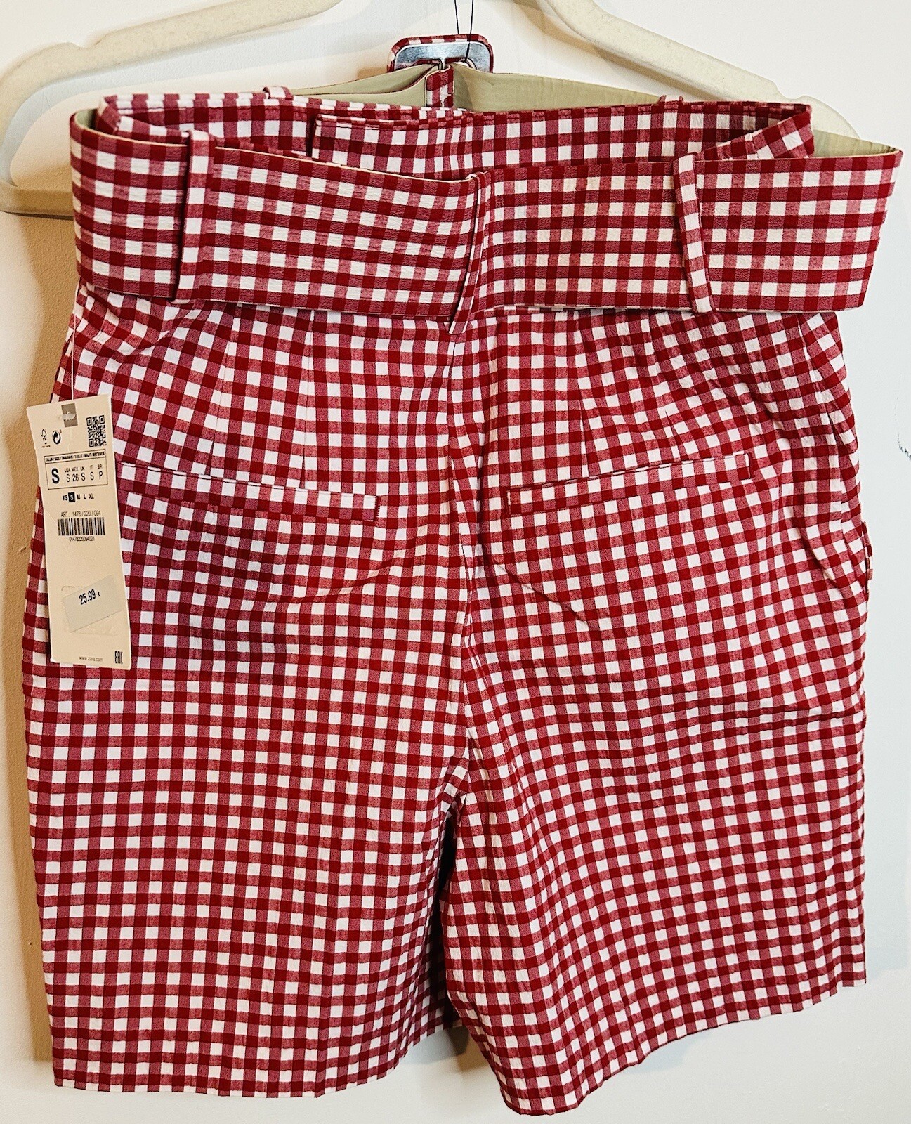 *Sold Out*Zara Gingham High Waisted Shorts image 3