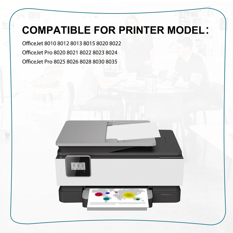 Cartucho de tinta 4 PK 910XL para HP OfficeJet Pro 8020 8025 8025e 8015 8015e 8035 e Foto 2 de 4