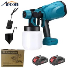 High Pressure Cordless Paint Sprayer Electric Airless HVLP Spray Gun w/2 Battery