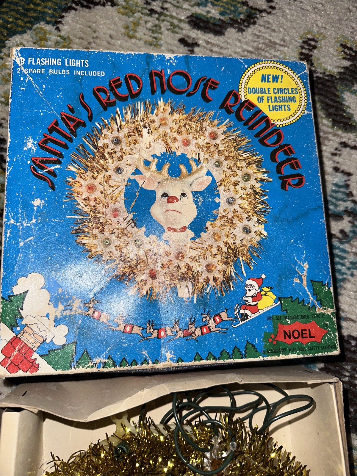 Santa’s Red Nose Reindeer Vintage Tree Topper eBay