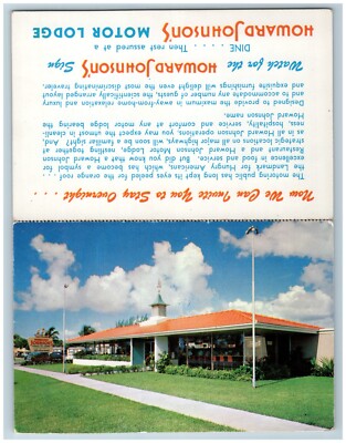 C1950-60s Howard Johnsons Motor Lodge Advertising Comment Card Folder Postcard