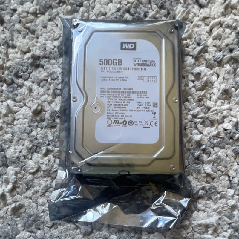 Western Digital WD Blue 500GB SATA 3.5" 7200RPM 16MB Recertified HDD WD5000AAKX 