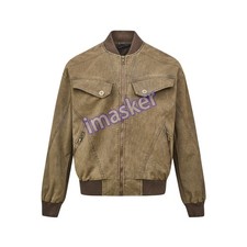 Women's Vintage Retro Spring Jackets Men's Coats Baseball Clothes Zipper Pockets