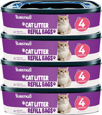 Cat Litter Bags for Litter Genie Refill Bags Jumbo 25 Ft 4 Packs Upto 12 Months