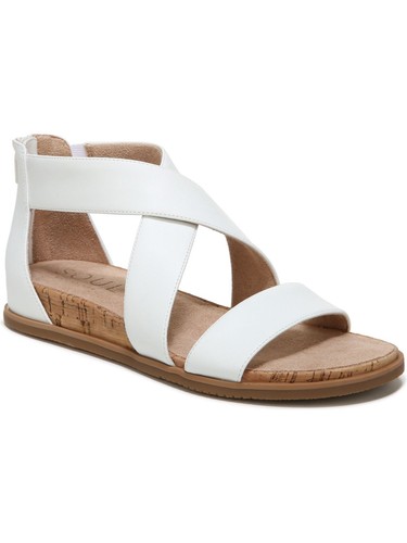 SOUL BY NATURALIZER Womens White Cindi Round Toe Wedge Sandals Shoes 7.5 M