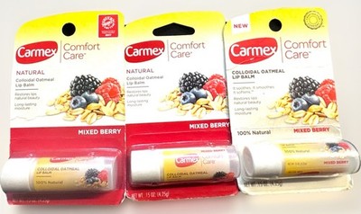 3 carmex comfort care lip balm mixed berry 0.15oz