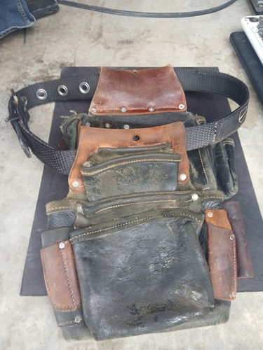 Black Leather Tool Bags w/belt
