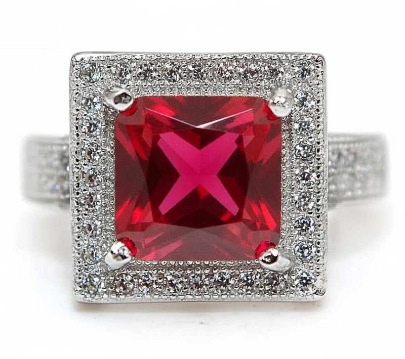 4CT Heat Treated Rubellite Tourmaline 925 Sterling Silver Ring Jewelry Sz 7 F8-2