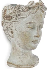Abbott Collection Goddess Head Wall Planter - Small Cement Wall, Gray 